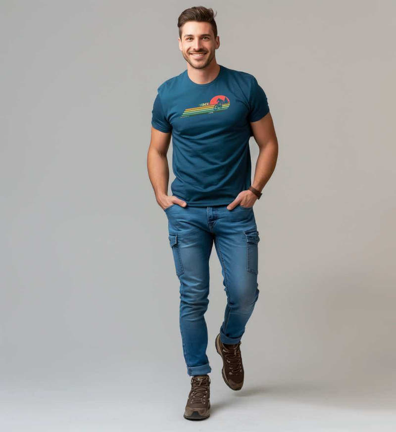 Mountain Bike | Herren Premium Organic T-Shirt von Rad&Rucksack - am Model präsentiert