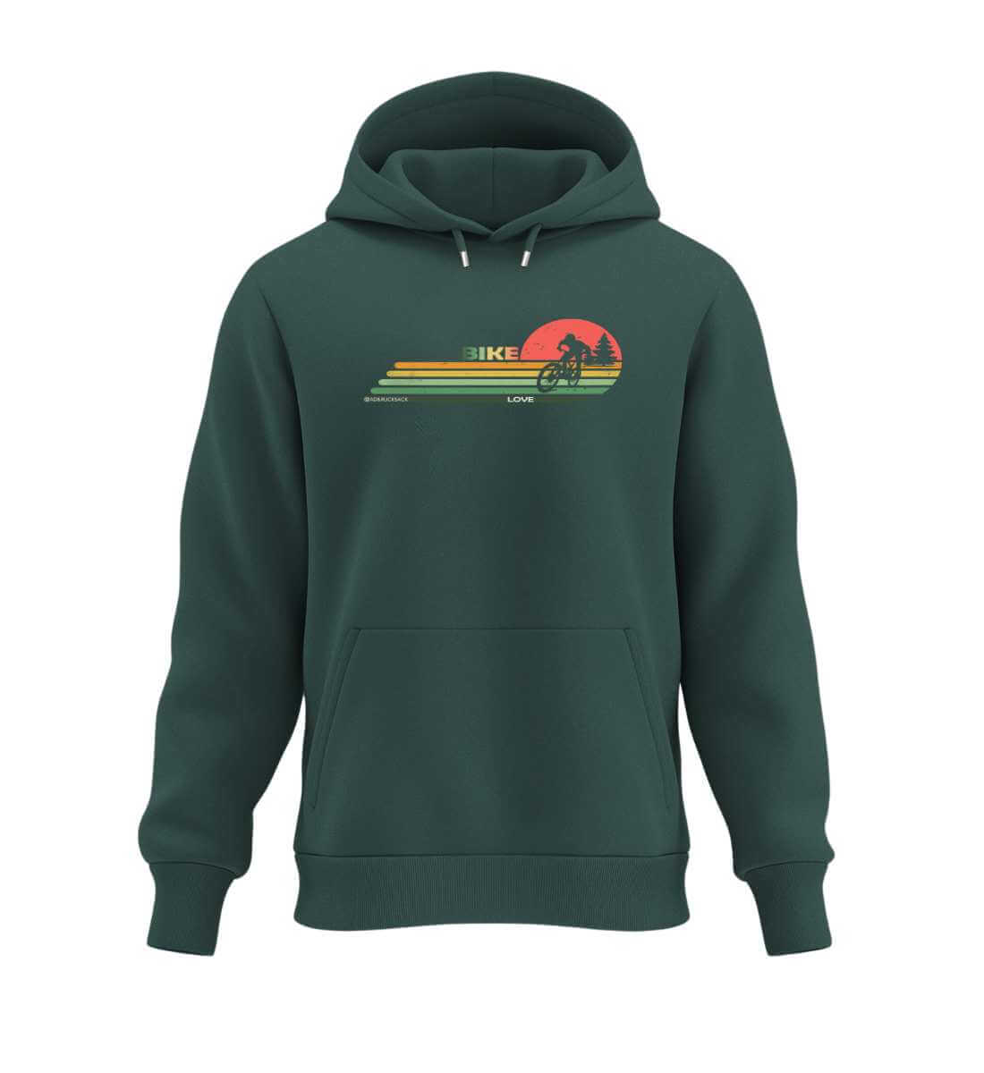 Mountain Bike | Unisex Organic Hoodie in Glazed Green von Rad&Rucksack