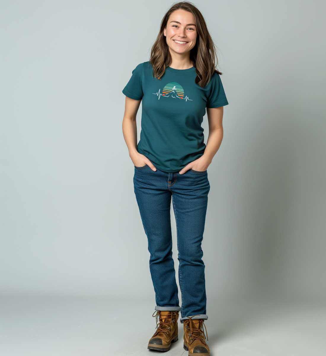 Mountainbike Herzschlag | Damen Premium Organic T-Shirt von Rad&Rucksack - weitere Modelansicht 2