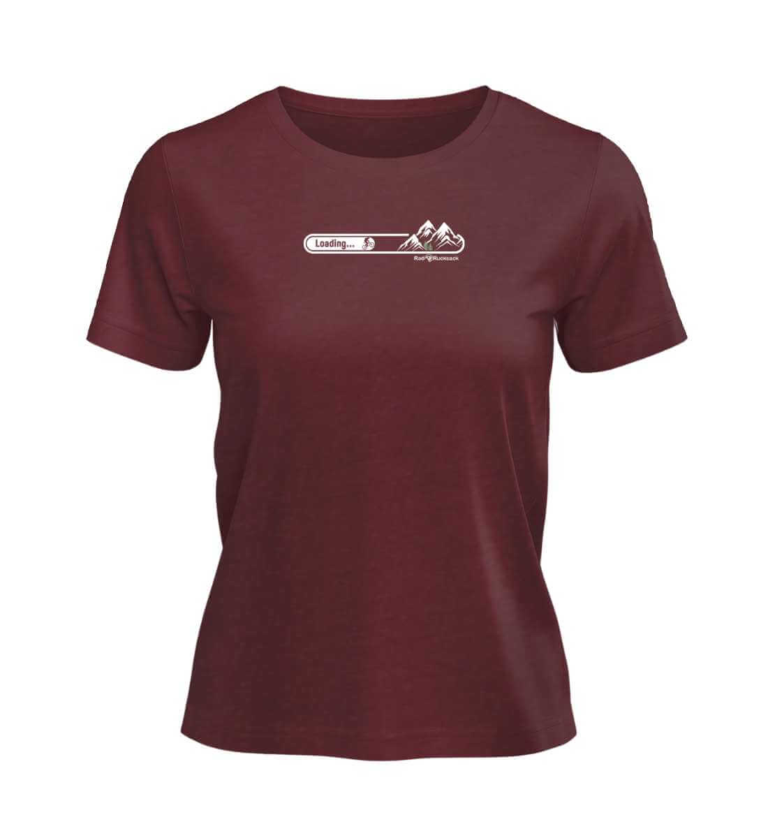 MTB Loading | Damen Premium Organic T-Shirt in Burgundy von Rad&Rucksack