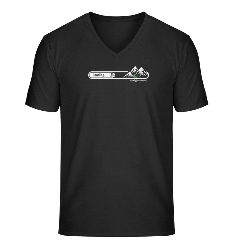 MTB Loading | Herren V-Neck Premium Organic T-Shirt in Black von Rad&Rucksack