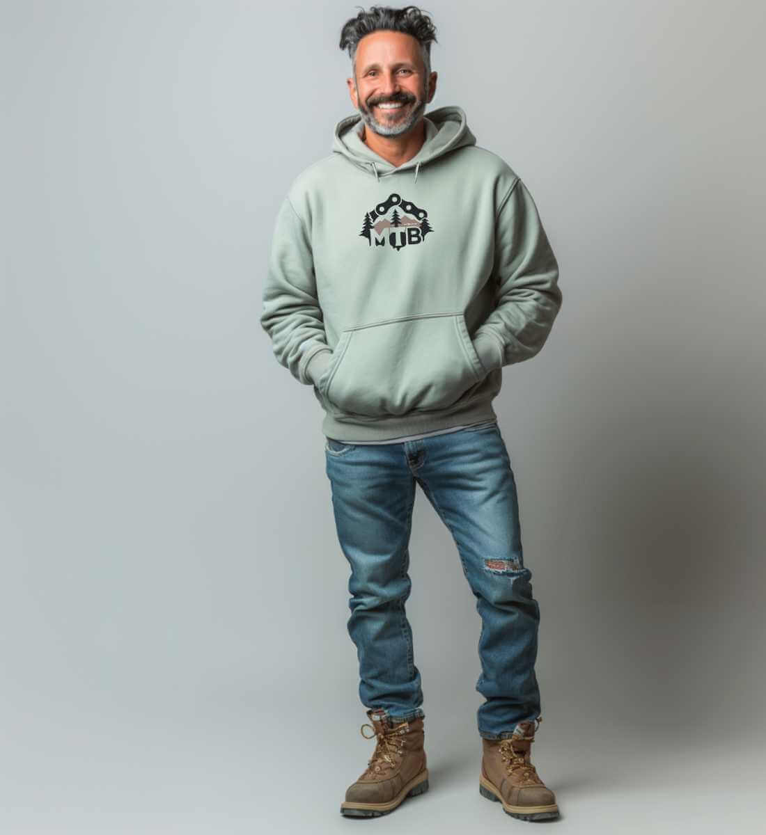 MTB | Unisex Organic Hoodie von Rad&Rucksack - weitere Modelansicht 2