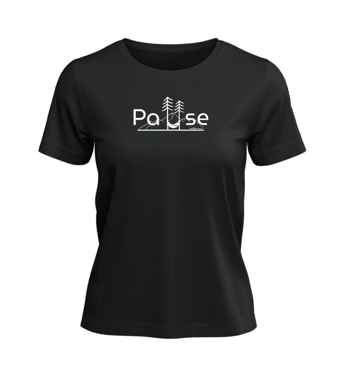 Natur Pause | Damen Premium Organic T-Shirt in Black von Rad&Rucksack
