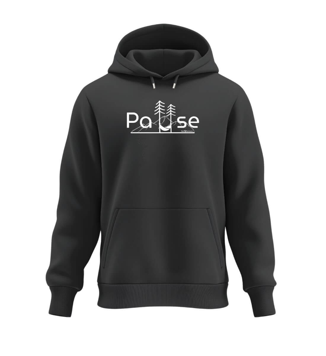 Natur Pause | Unisex Organic Hoodie in Black von Rad&Rucksack