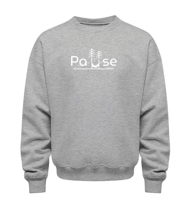 Bio Sweatshirt 350g Natur Pause in Grau-Melange (Heather Grey) – Produktbild (350 g/m² Bio-Baumwolle) von Rad&Rucksack