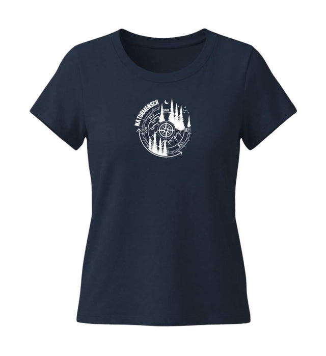 Naturmensch T-Shirt Damen Dunkelblau (French Navy) – Produktbild (155 g/m² Bio-Baumwolle, tailliert) von Rad&Rucksack