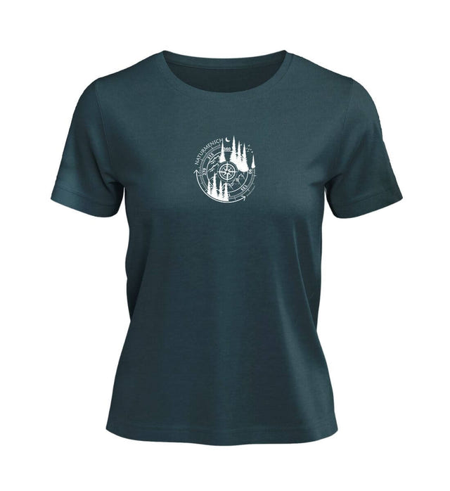 Naturmensch T-Shirt Damen Blaugrün (Stargazer) – Produktbild (100% Bio-Baumwolle) von Rad&Rucksack