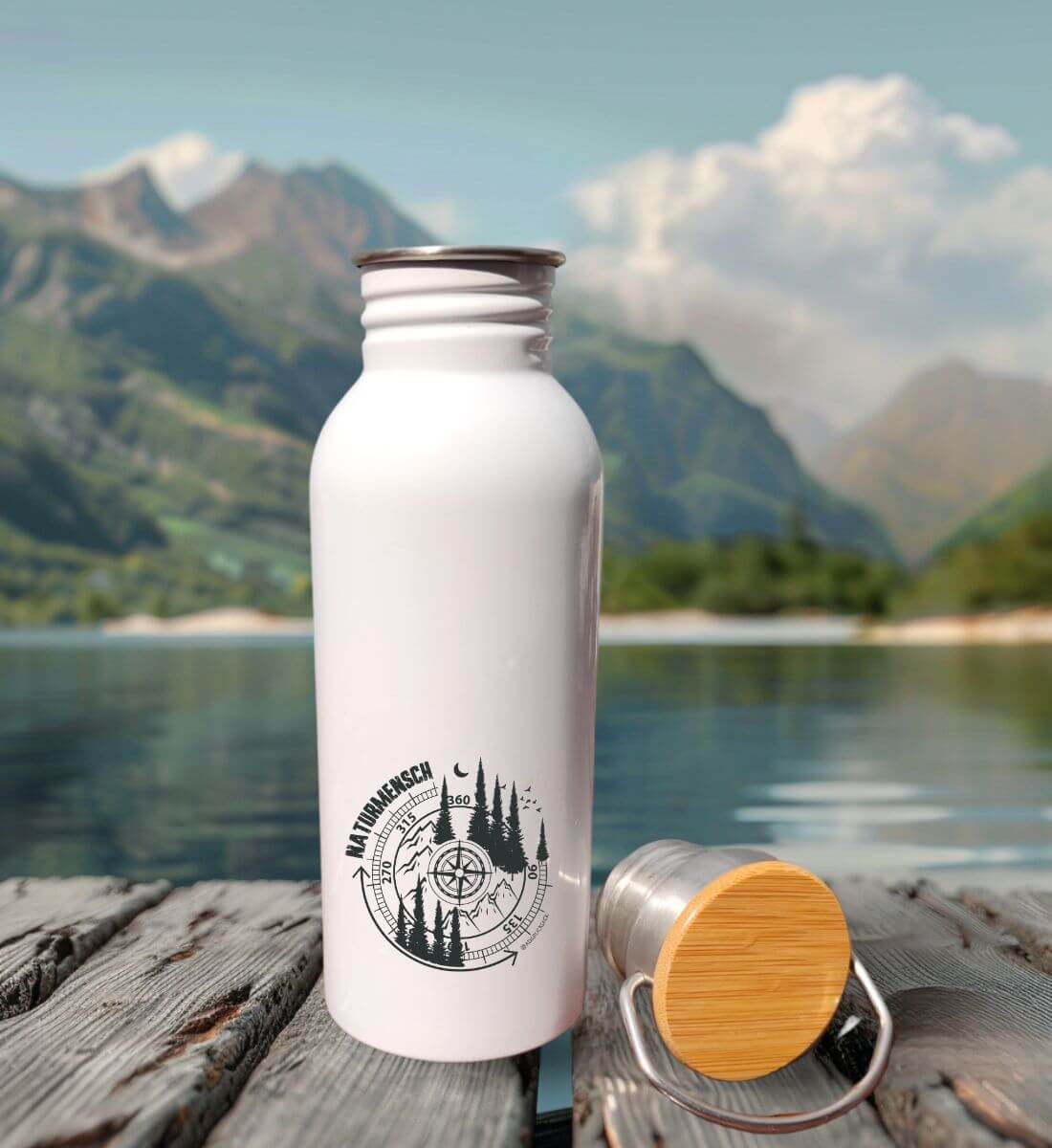 Naturmensch | Edelstahl Trinkflasche von Rad&Rucksack - am Model präsentiert