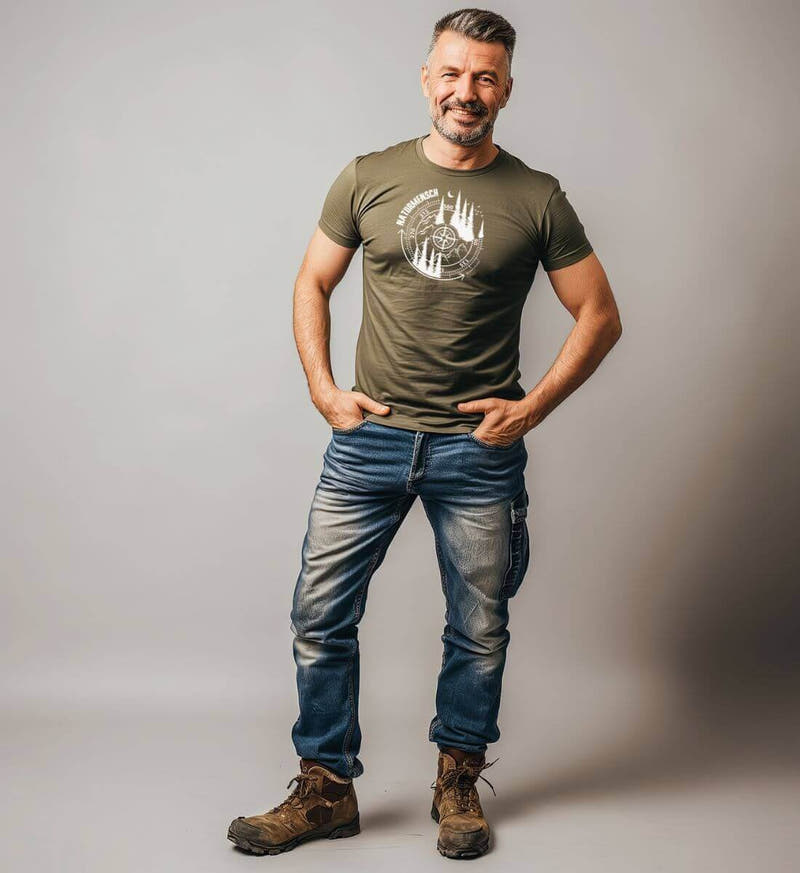 Naturmensch | Herren Premium Organic T-Shirt von Rad&Rucksack - am Model präsentiert