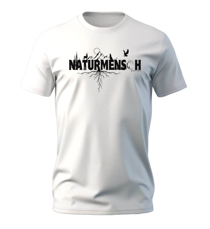 Naturmenschen T-Shirt Herren Naturweiß (Off White) – Produktbild (100% Bio-Baumwolle) von Rad&Rucksack