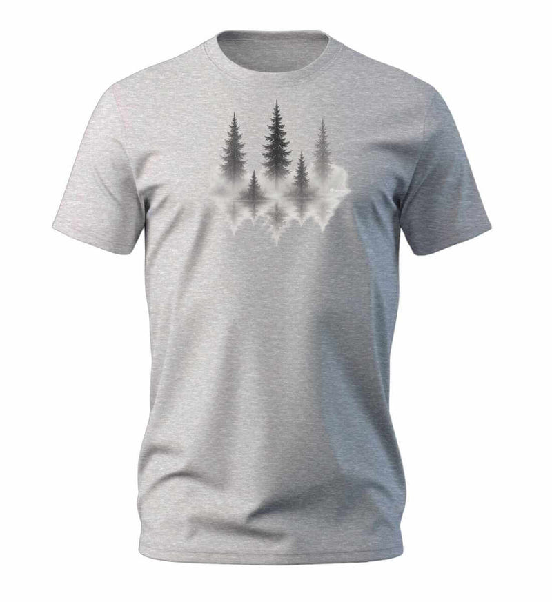 Nebelwald Bio T-Shirt Herren in Grau-Melange (Heather Grey) – Produktbild (100% Bio-Baumwolle) von Rad&Rucksack