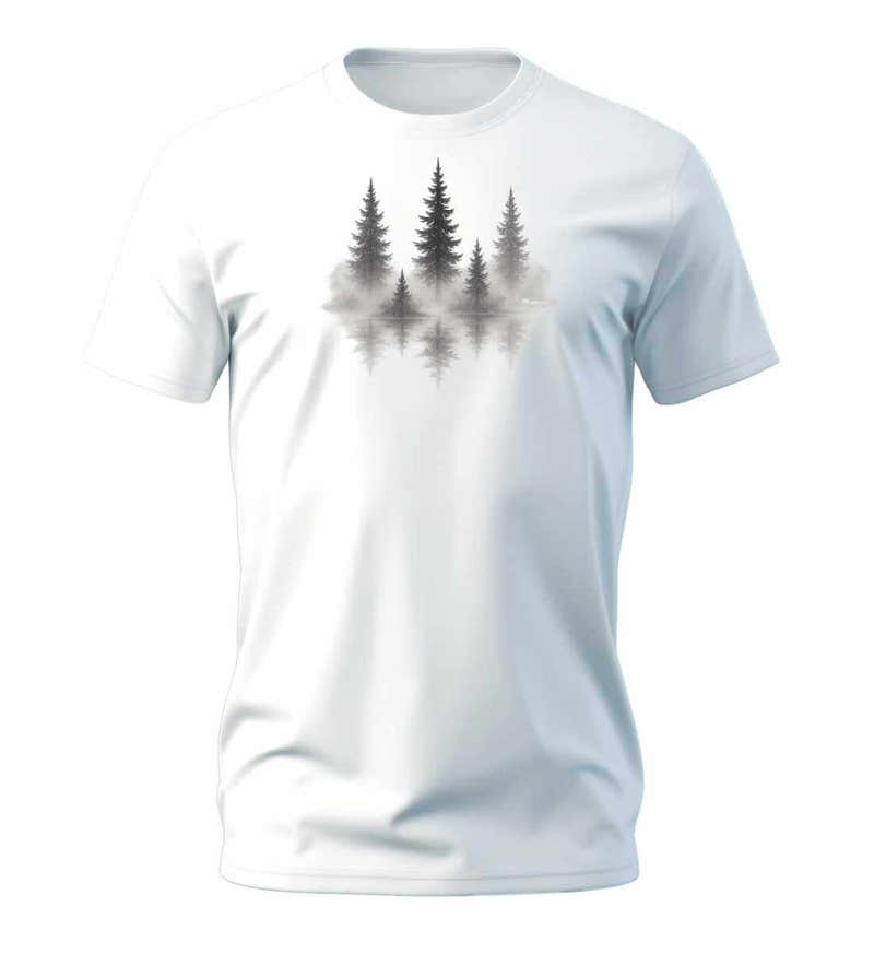 Nebelwald T-Shirt Herren in Weiß (White) – Produktbild (100% Bio-Baumwolle) von Rad&Rucksack