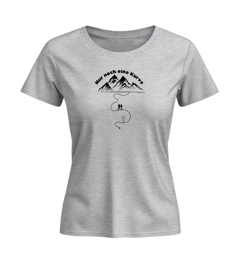Nur noch eine Kurve | Damen Premium Organic T-Shirt (Fitted) in Heather Grey von Rad&Rucksack