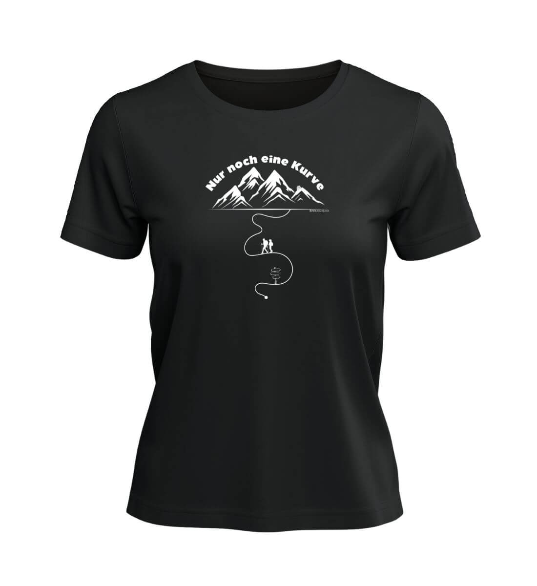Nur noch eine Kurve | Damen Premium Organic T-Shirt in Schwarz von Rad&Rucksack