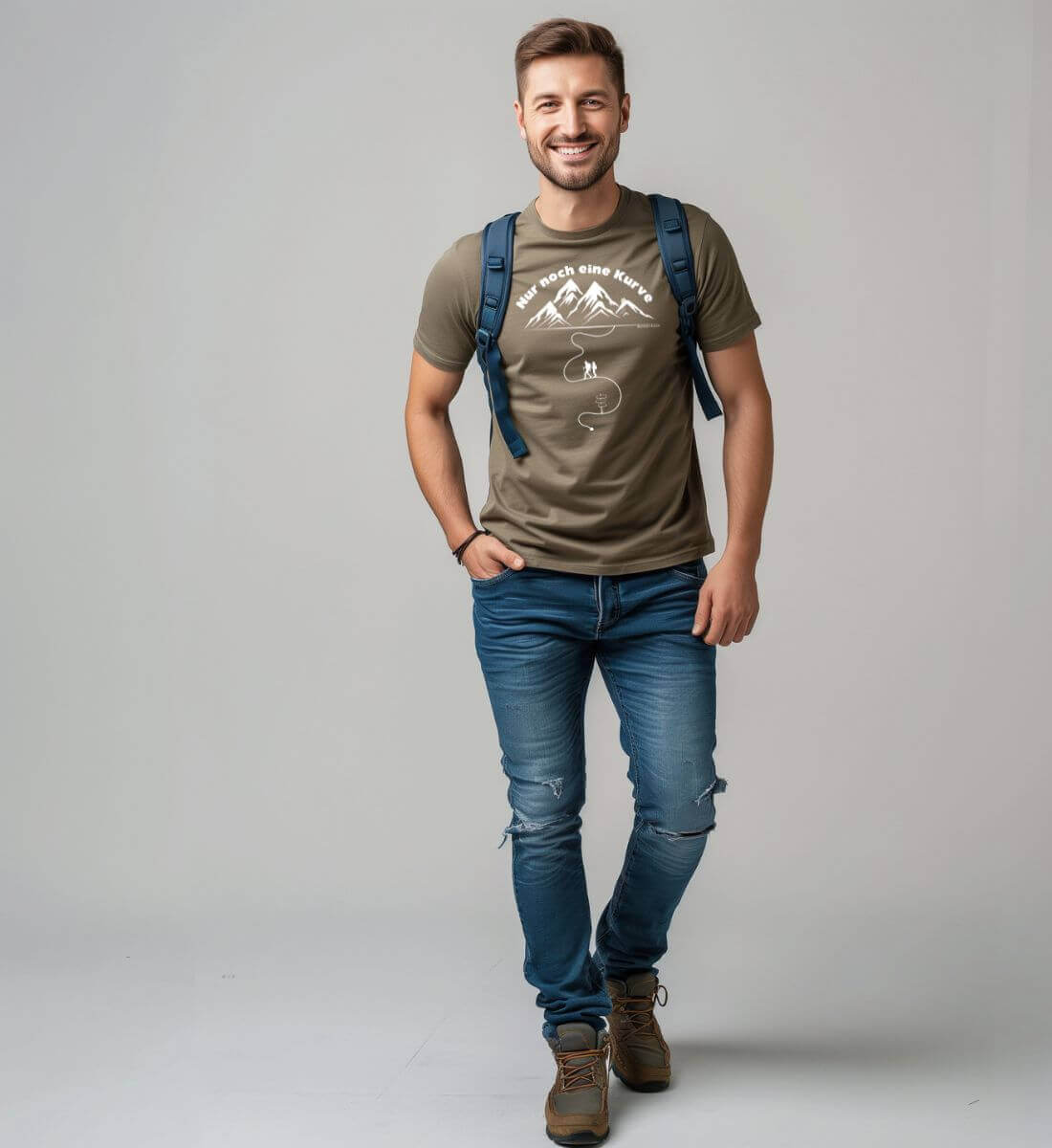 Nur noch eine Kurve | Herren Premium Organic T-Shirt von Rad&Rucksack - weitere Modelansicht 2