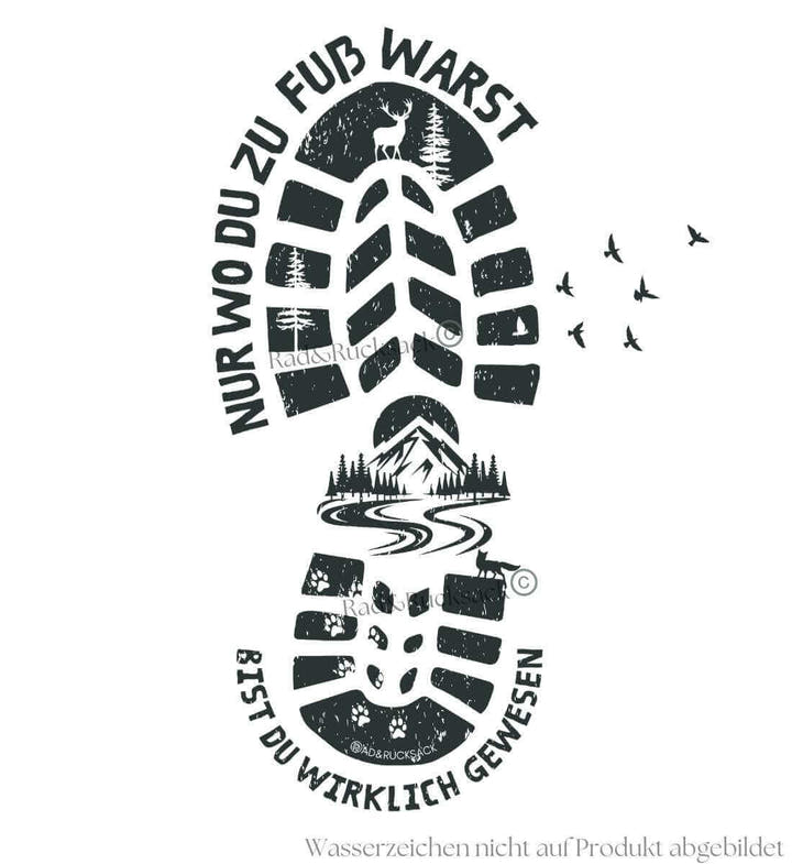Nur Wo Du zu Fuß Warst T-Shirt Herren Detail & Material – Detailaufnahme (100% Bio-Baumwolle) von Rad&Rucksack