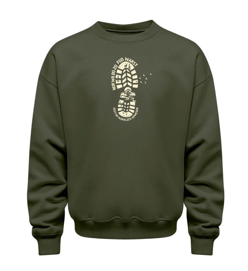 Nur wo du zu Fuß warst | Unisex Organic Pullover in Khaki von Rad&Rucksack