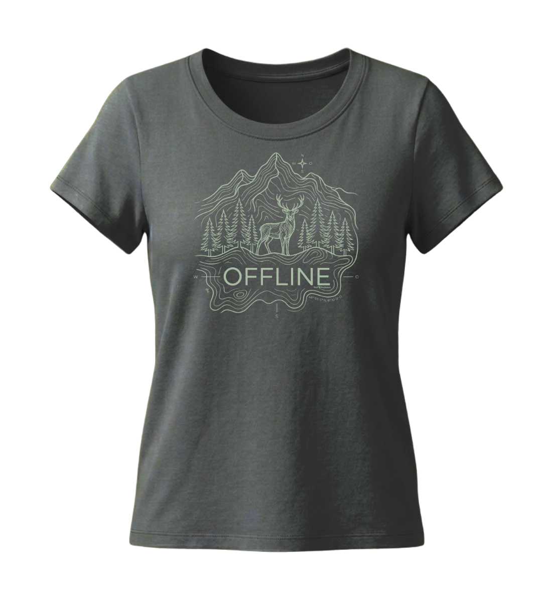 Offline Berg | Damen Premium Organic T-Shirt (Fitted) in Anthracite von Rad&Rucksack