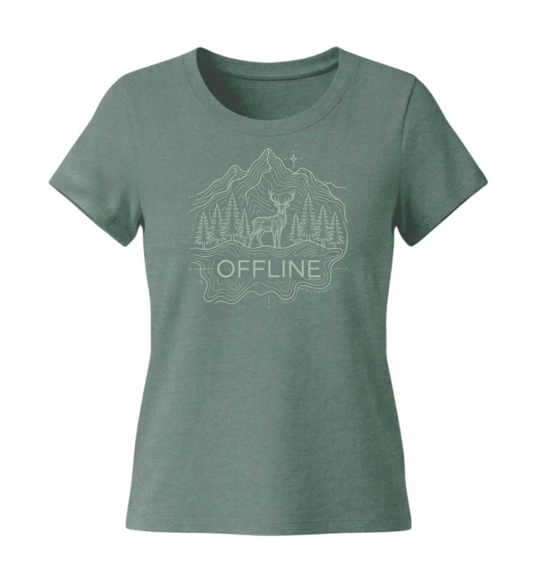 Offline Berg | Damen Premium Organic T-Shirt (Fitted) in Green Bay von Rad&Rucksack