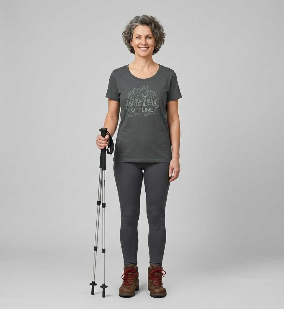 Offline Berg | Damen Premium Organic T-Shirt (Fitted) von Rad&Rucksack - weitere Modelansicht 2
