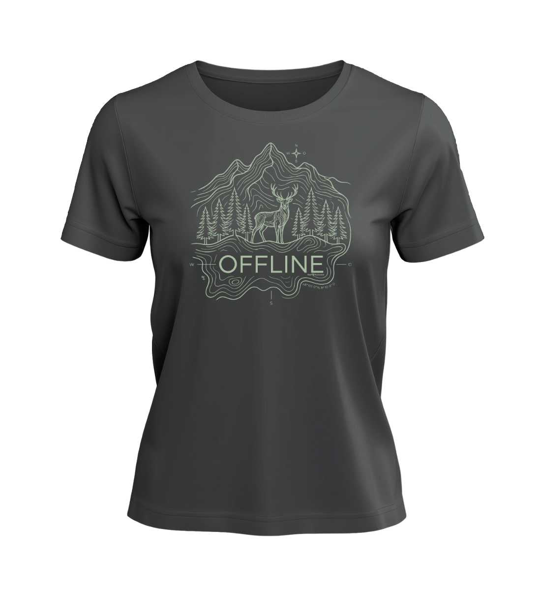Offline Berg | Damen Premium Organic T-Shirt (Muser) in Anthracite von Rad&Rucksack