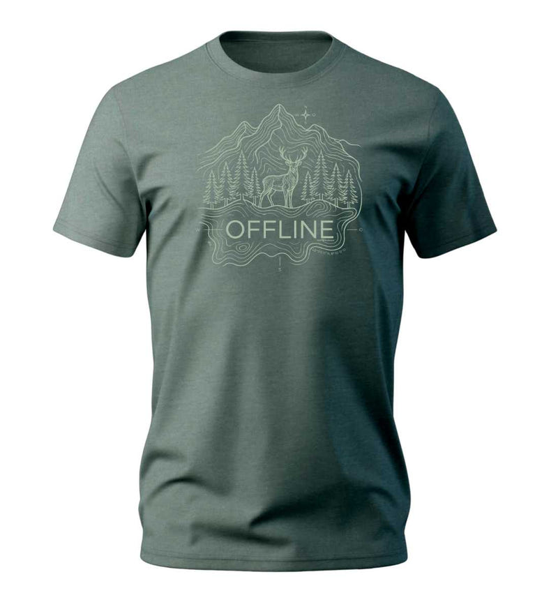 Offline Berg T-Shirt Herren in Meeresgrün (Green Bay) – Produktbild (100% Bio-Baumwolle) von Rad&Rucksack
