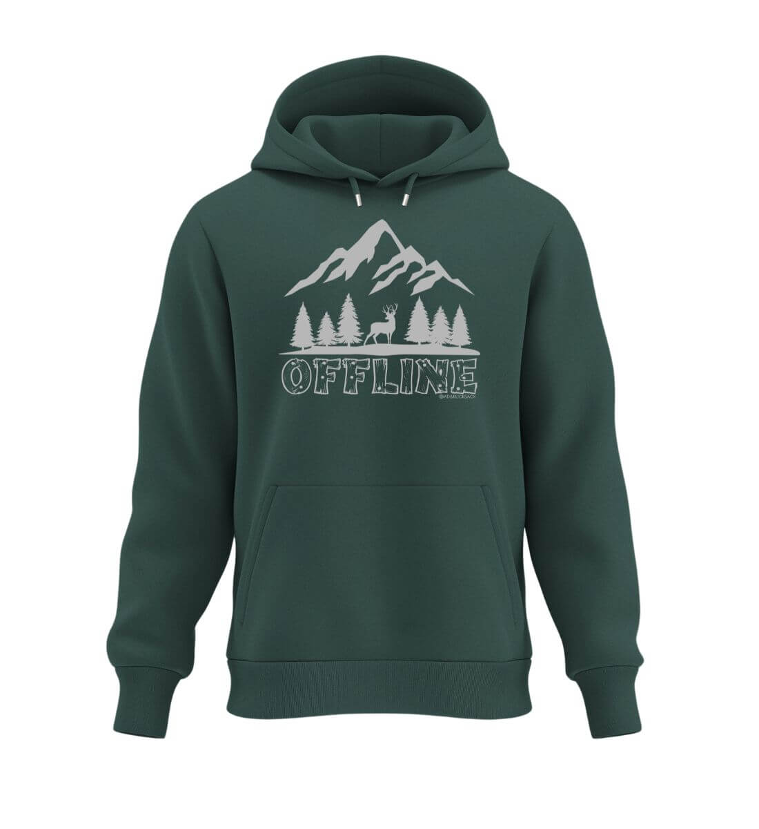 Offline Berg | Unisex Organic Hoodie in Glazed Green von Rad&Rucksack