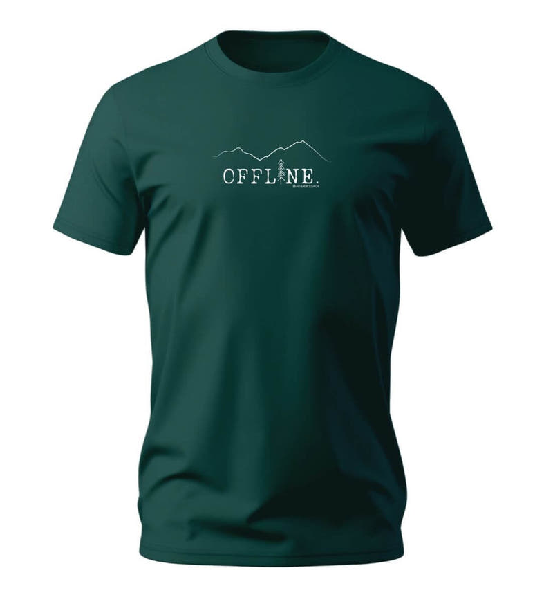 Offline. | Herren Premium Organic T-Shirt in Glazed Green von Rad&Rucksack