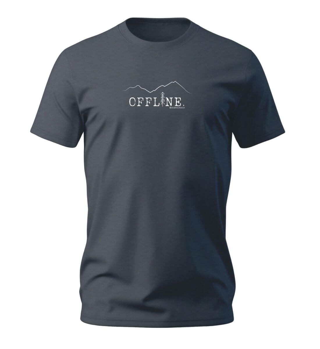 Offline. | Herren Premium Organic T-Shirt in India Ink Grey von Rad&Rucksack