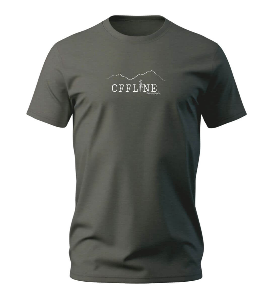 Offline. | Herren Premium Organic T-Shirt in Khaki von Rad&Rucksack