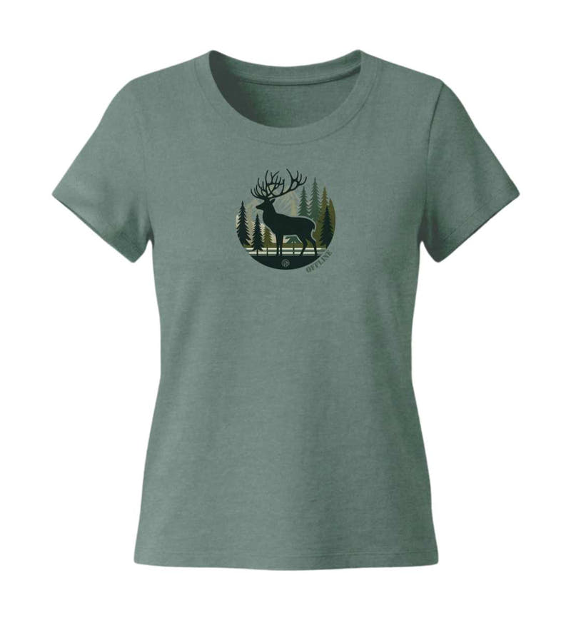 Offline Hirsch | Damen Premium Organic T-Shirt (Fitted) in Green Bay von Rad&Rucksack
