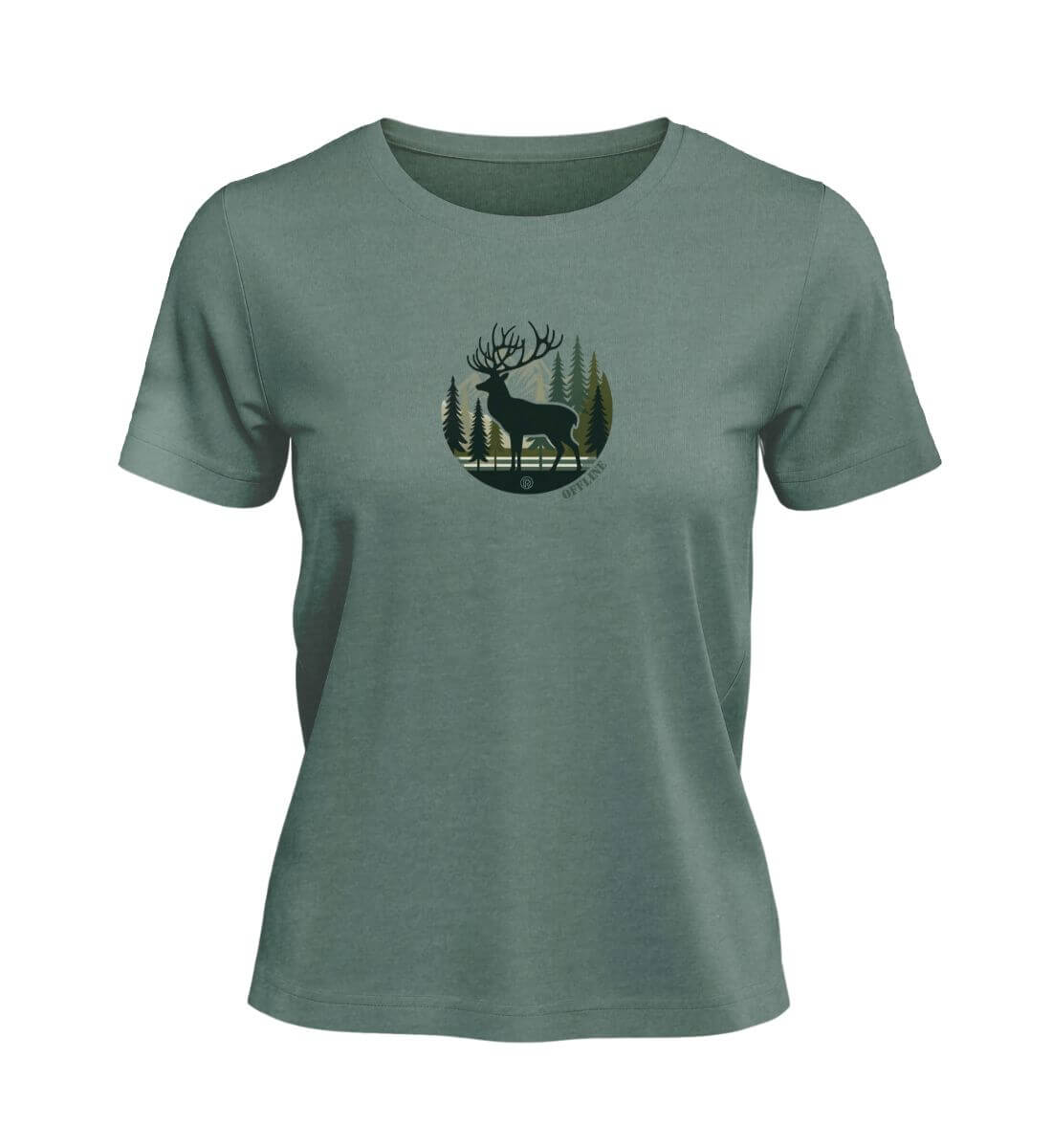 Offline Hirsch | Damen Premium Organic T-Shirt in Green Bay von Rad&Rucksack