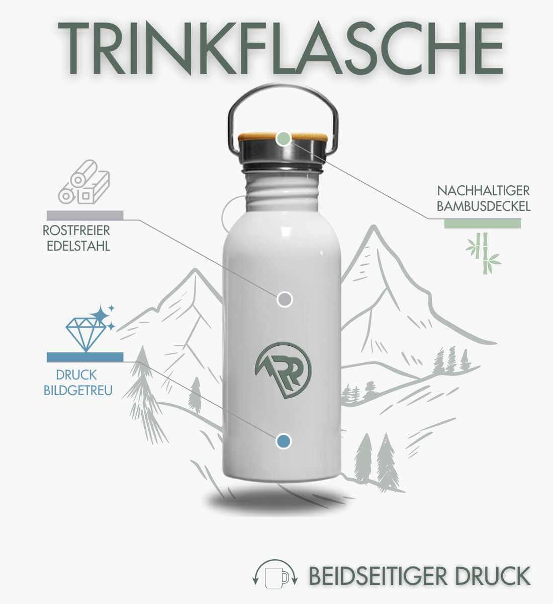 Offline Hirsch | Edelstahl Trinkflasche von Rad&Rucksack - weitere Modelansicht 2