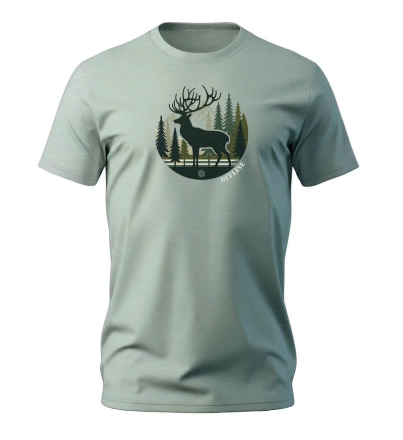 Offline Hirsch | Herren Premium Organic T-Shirt in Aloe von Rad&Rucksack