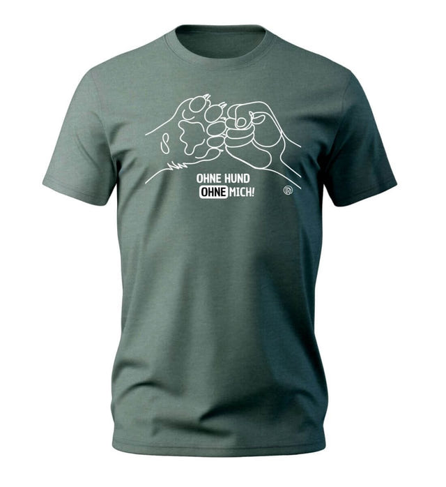Ohne Hund ohne Mich T-Shirt Herren Meeresgrün (Green Bay) – Produktbild (100% Bio-Baumwolle) von Rad&Rucksack
