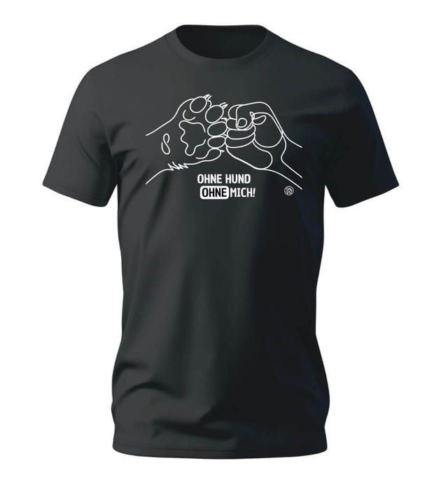 Ohne Hund ohne Mich T-Shirt Herren Schwarz – Produktbild (100% Bio-Baumwolle) von Rad&Rucksack