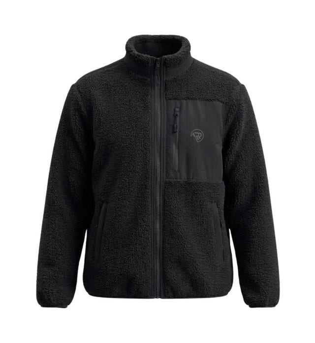 Sherpa Outdoor Teddyfleece Jacke Schwarz (Black) – Produktbild (350 g/m² Sherpa-Teddyfleece mit Stick) von Rad&Rucksack