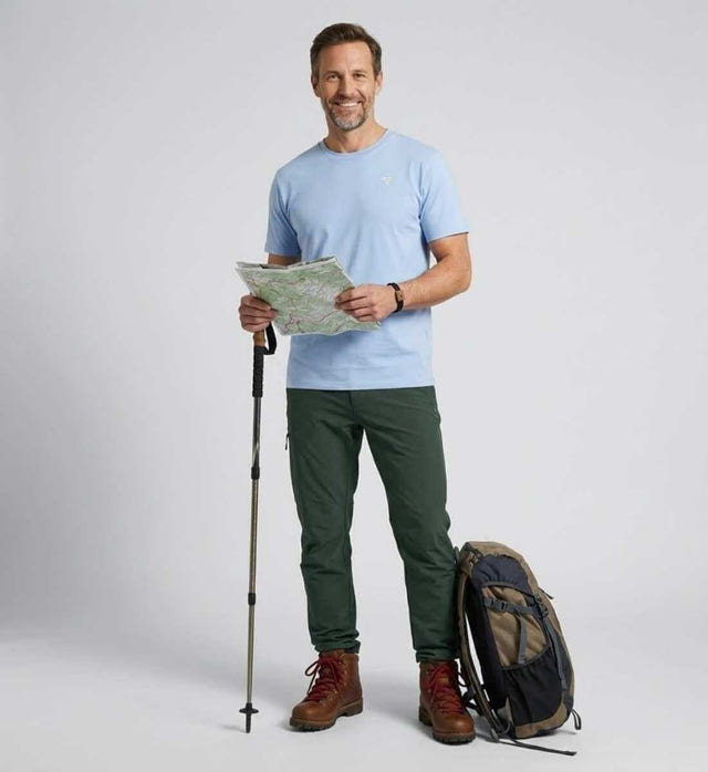 Bio Outdoor Kleidung T-Shirt Herren – Modelbild (100% Bio-Baumwolle) von Rad&Rucksack