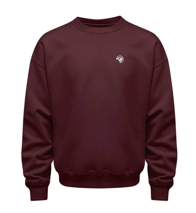 Rad&Rucksack Style Bio Pullover in Weinrot (Burgundy) – Produktbild (350 g/m² Bio-Baumwolle) von Rad&Rucksack