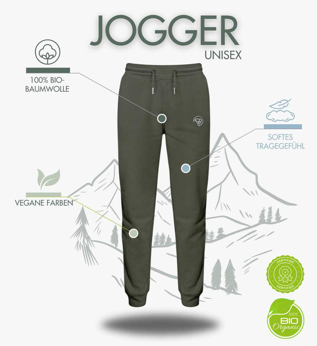 Rad&Rucksack Style Jogger Ansicht 12 – Produktbild (300 g/m² Bio-Sweatstoff) von Rad&Rucksack