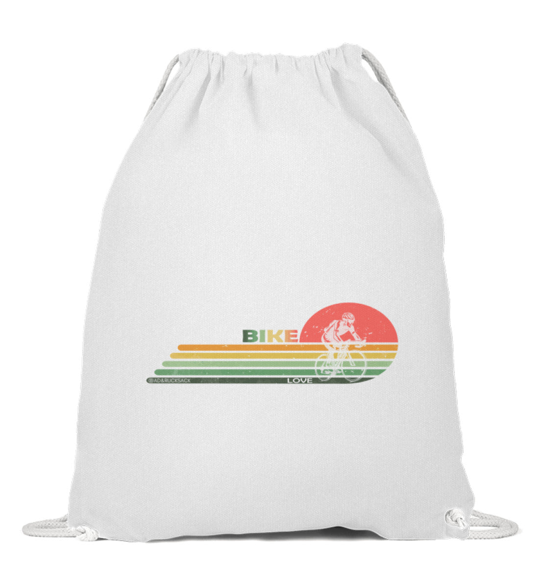 Rennrad | Baumwoll Gymsac in White von Rad&Rucksack