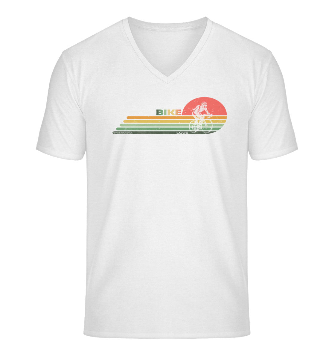 Rennrad | Herren V-Neck Premium Organic T-Shirt in White von Rad&Rucksack