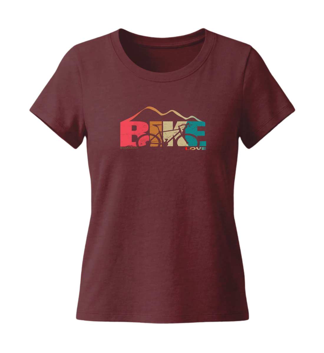 Rennrad Love | Damen Premium Organic T-Shirt (Fitted) in Burgundy von Rad&Rucksack