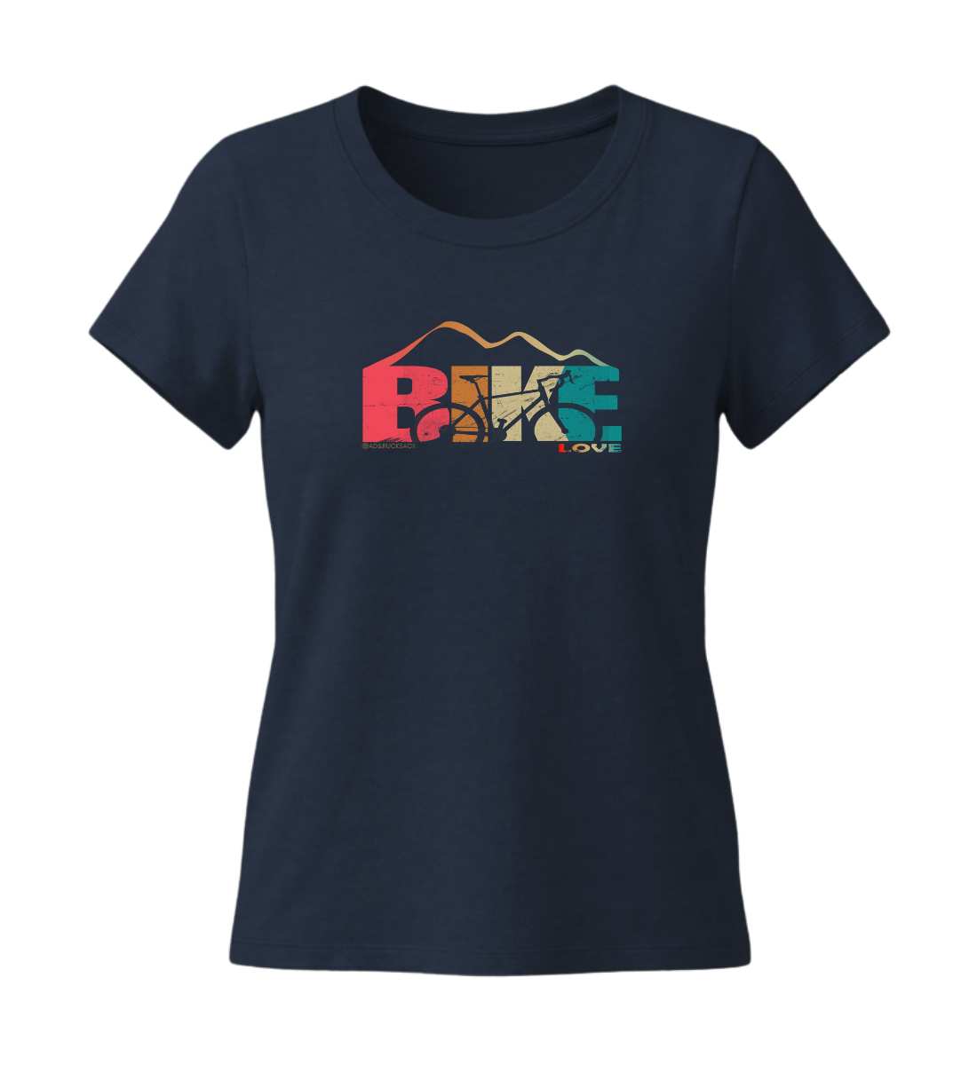 Rennrad Love | Damen Premium Organic T-Shirt (Fitted) in French Navy von Rad&Rucksack