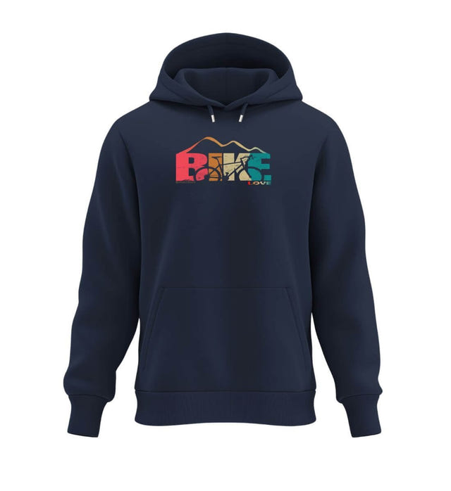 Warmer Hüttentour Hoodie Rennrad Love in Dunkelblau (French Navy) – Produktbild (350 g/m² Bio-Baumwolle) von Rad&Rucksack