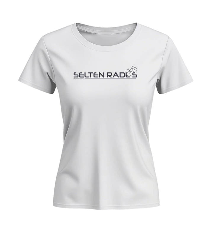 Selten-Radlos T-Shirt Damen in Weiß (White) – Produktbild (155 g/m² Bio-Baumwolle, tailliert) von Rad&Rucksack