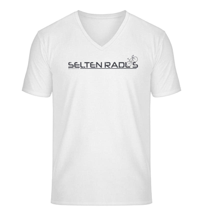 Selten-radlos | Herren V-Neck Premium Organic T-Shirt in White von Rad&Rucksack