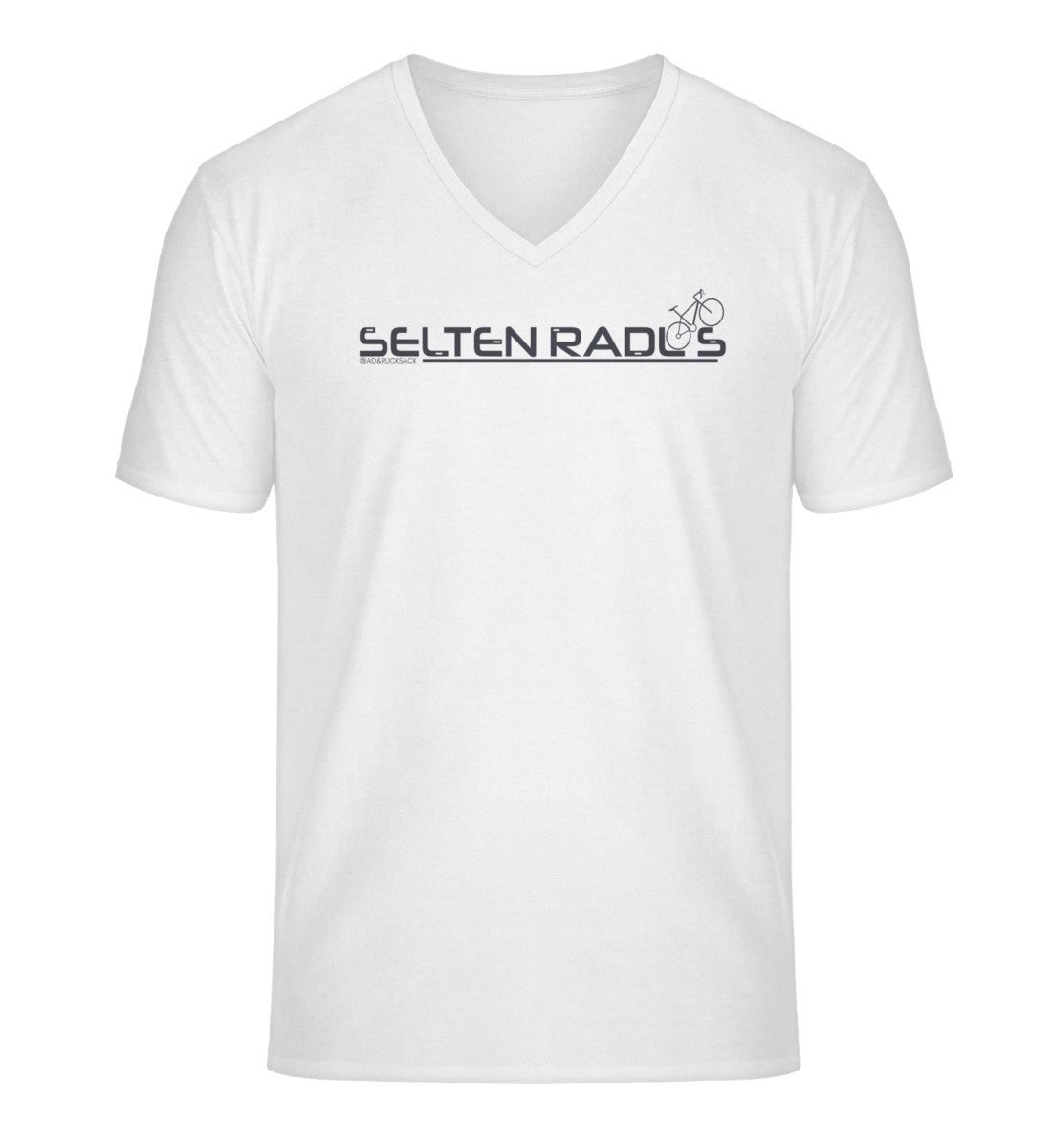 Selten-radlos | Herren V-Neck Premium Organic T-Shirt in White von Rad&Rucksack