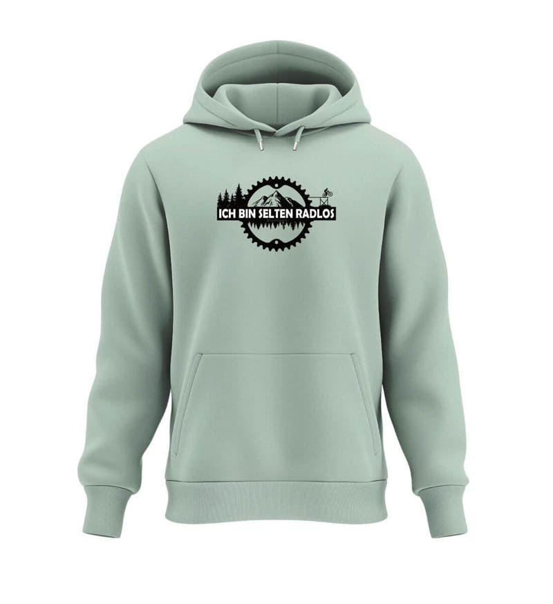 Selten radlos | Unisex Organic Hoodie in Aloe von Rad&Rucksack