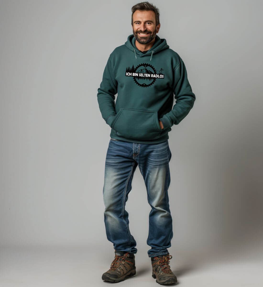 Selten radlos | Unisex Organic Hoodie von Rad&Rucksack - Detailansicht